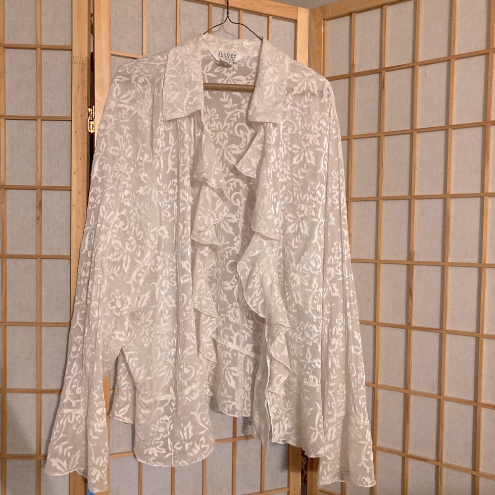 Allison Taylor sheer floral blouse
